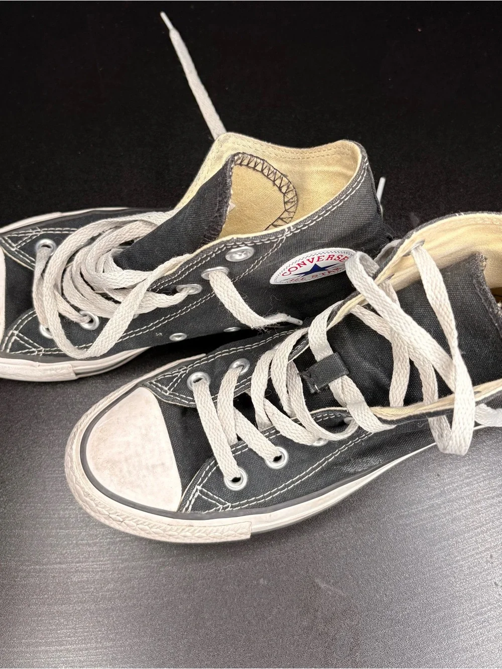 Converse Black High-Top Canvas Sneakers with White Soles